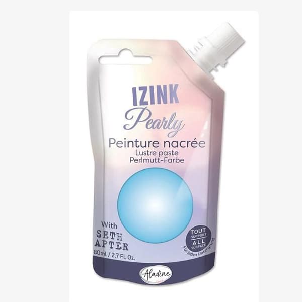 Pärlemormåleri - Izink - Himmelblå - 80 ml - Akryl - Pärlemorsfinish