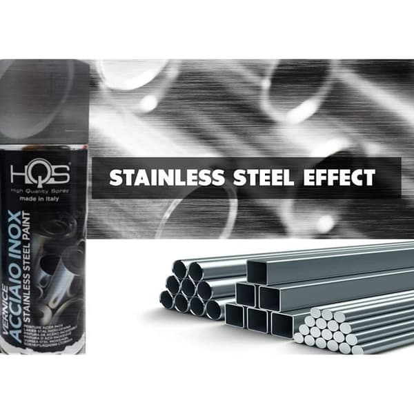 HQS Stainless Steel Effekt Sprayfärg, 400 ml
