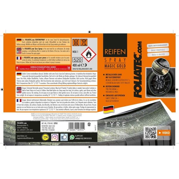 Spraymaling Foliatec Gylden Hjul 400 ml