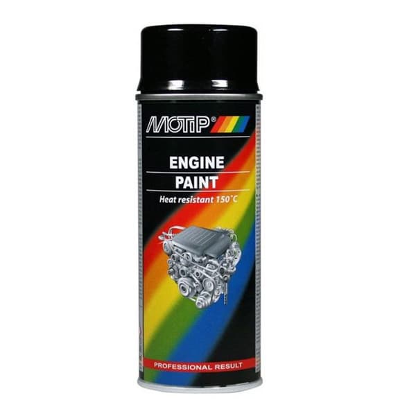 Motip svart sprayfärg specialmotorrenovering 150°C bil för motorcykel M04092