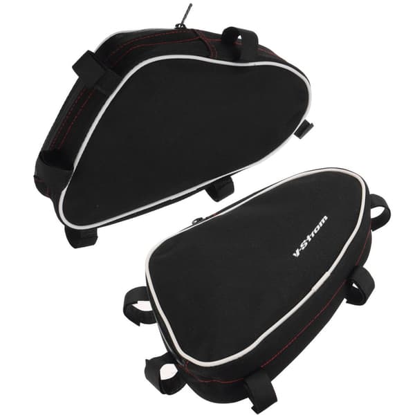 2X Motorcykelram Crash Bars Reparationsverktygsväska för Suzuki V-Strom DL650 DL1000(Svart, 2st)