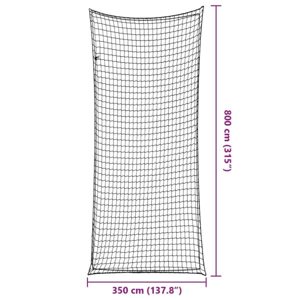 vidaXL Lastnät med elastiskt rep svart 8x3,5 m PP