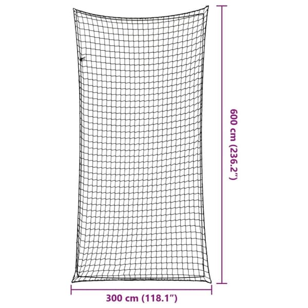 vidaXL Peräkärryn verkko joustavalla köydellä musta 6x3 m PP