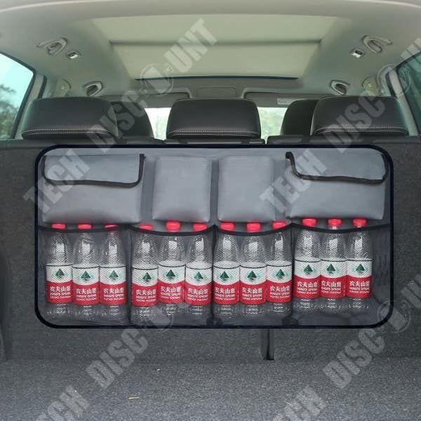 TD® Bagageförvaringsficka Bil-/biltillbehör Heavy Duty Storage Net Organizer Trunkkompatibel Universal/Grå