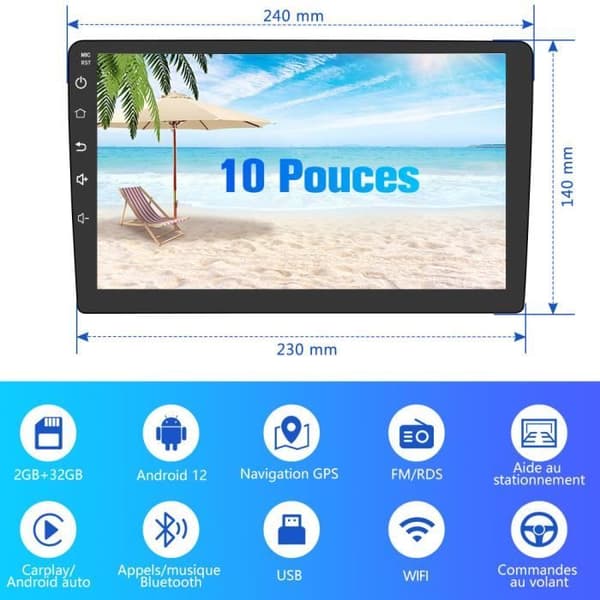 AWESAFE Android 12 bilradio för Citroen C4 C4L DS4 (2013-2017) [2G+32G] Carplay, Android Auto, GPS, WiFi, Bluetooth, FM,GPS