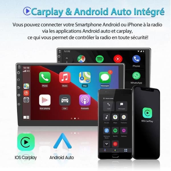 AWESAFE Android 12 bilradio för Peugeot 206 (2002-2010) 2GB+32GB 9-tums pekskärm med GPS/Carplay Android Auto/FM/WiFi