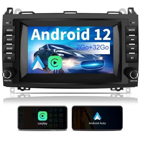 AWESAFE Android 12 bilradio för Mercedes Benz Vito Viano/Sprinter W639 W245/Klass B/Klass A W169 med 7'' GPS Carplay Android Auto