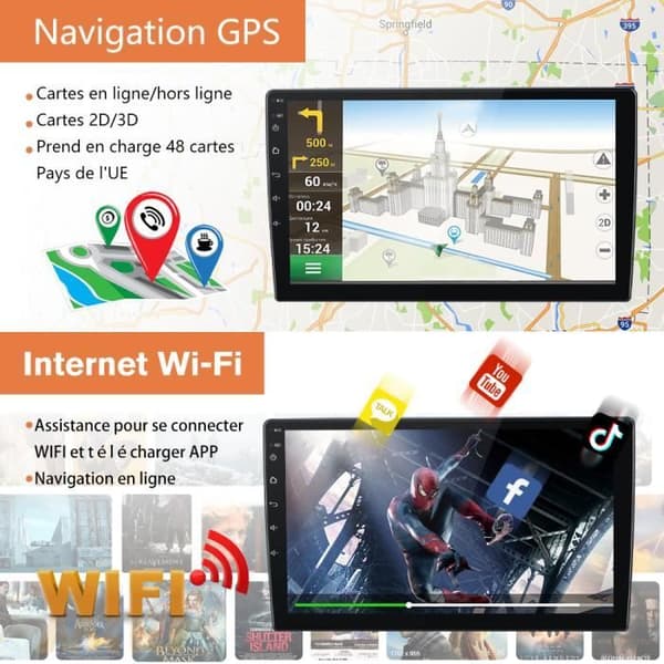 AWESAFE Android 12 bilradio för Mercedes Benz Smart Fortwo 2005-2010(2GB+32GB)9 tum med Carplay GPS WiFi Bluetooth AndroidAuto