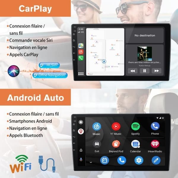 AWESAFE Android 12 bilradio för Mercedes Benz Smart Fortwo 2005-2010(2GB+32GB)9 tum med Carplay GPS WiFi Bluetooth AndroidAuto