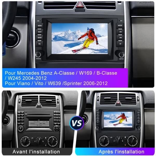 AWESAFE Android 12 bilradio för Mercedes-Benz Vito Viano Sprinter W639/B-klass W245/W169(2G+32G)8 tum,Android Auto Carplay