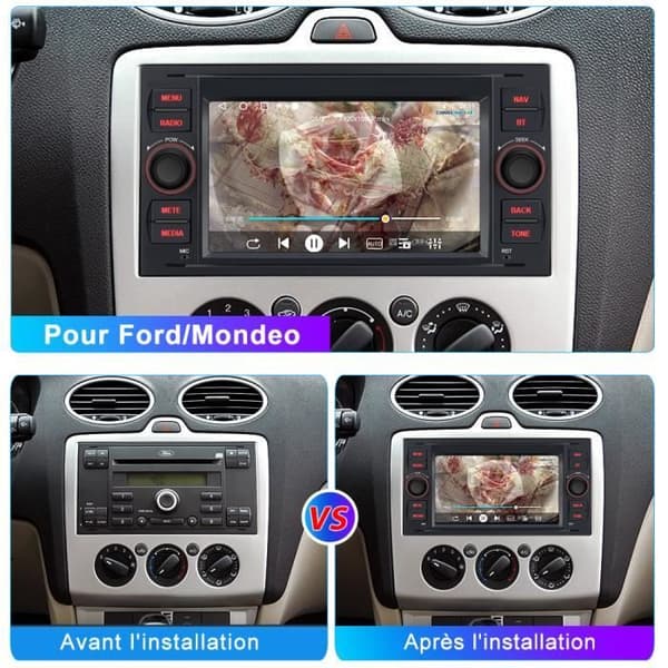 Awesafe Android bilradio för Ford Focus 2 DIN 7 tums pekskärm USB/WiFi/FM RDS