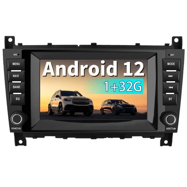 AWESAFE Android 12 bilradio för Mercedes-Benz W203/CLC W203/CLK W209 CLK200 med 7-tums skärm GPS Bluetooth