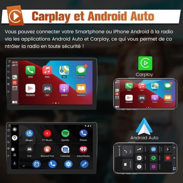 AWESAFE Android 12 bilradio för Peugeot 508 (2012-2016) [2GB+32GB] med 9-tums pekskärm Carplay Android Auto GPS Wi-FI