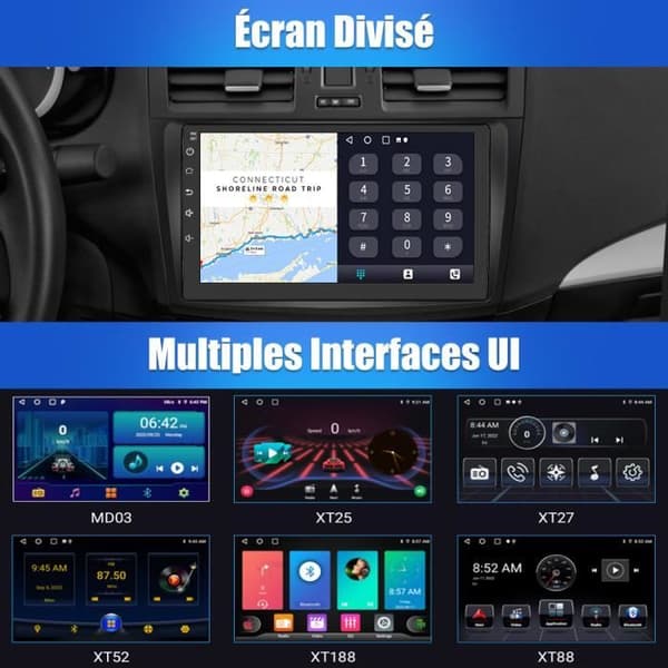 AWESAFE Android 12 bilradio för Mazda 2009-2013 (2GB + 32GB) med Carplay GPS WiFi USB SD Bluetooth Android Auto