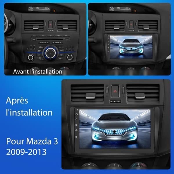 AWESAFE Android 12 bilradio för Mazda 2009-2013 (2GB + 32GB) med Carplay GPS WiFi USB SD Bluetooth Android Auto