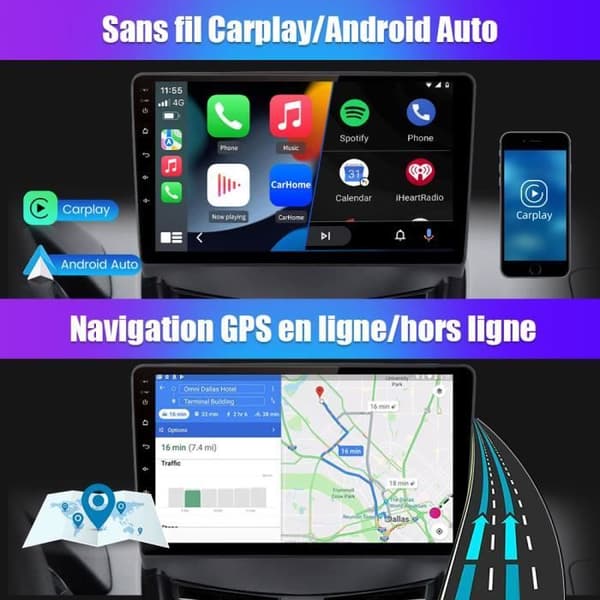 AWESAFE Android 12 bilradio för Renault Trafic (2014-2019) [2G+32G] Carplay, Android Auto, GPS, WiFi, Bluetooth, FM,GPS