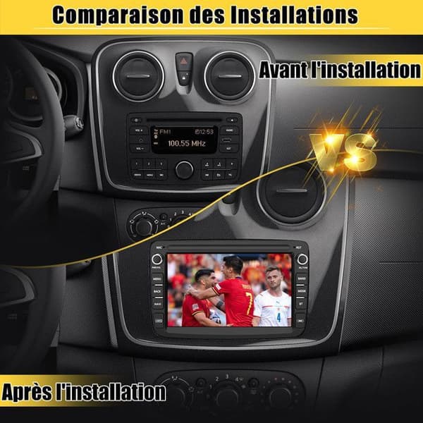 AWESAFE Android 12 bilradio för Renault Dacia Duster Sandero Captur Lodgy Symbol Logan 7" skärm med GPS Carplay Android Auto WiFi