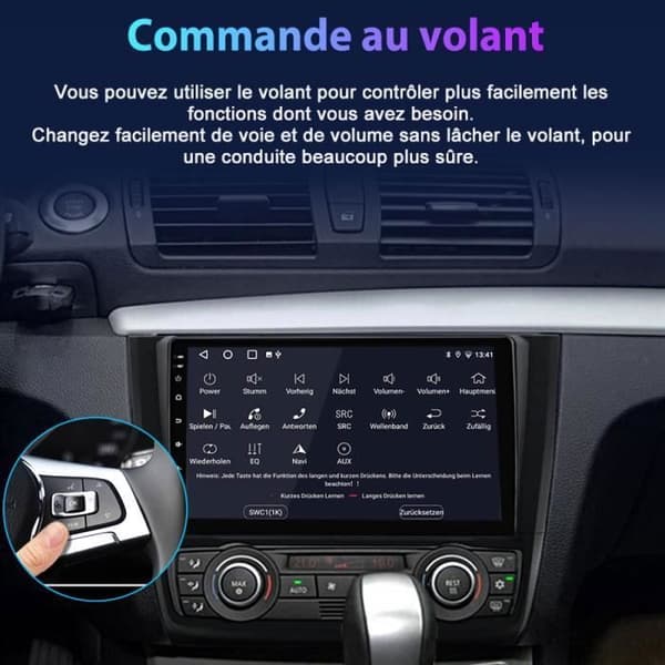 AWESAFE Android 12 bilradio för BMW 1-serie E81 E82 E87 E88 (2004-2011) med [2GB+32GB] 9-tums Carplay/Android Auto GPS WiFi