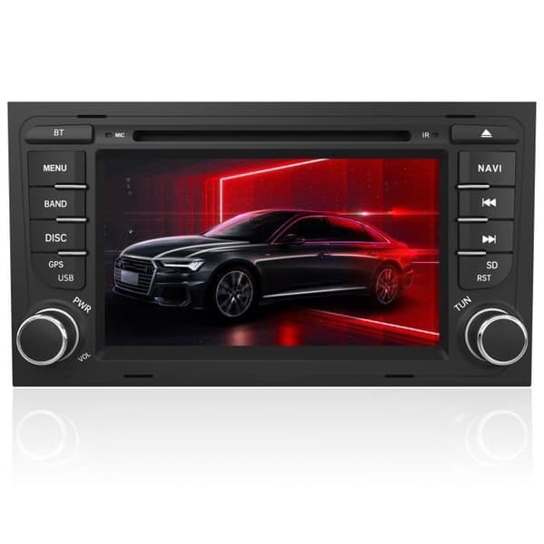 AWESAFE Bilradio för Audi A4 B6 B7/S4/RS4 (2000-2012) med 7-tums pekskärm CD GPS/Bluetooth/FM RDS/USB/SD/RCASWC/Mirrorlink