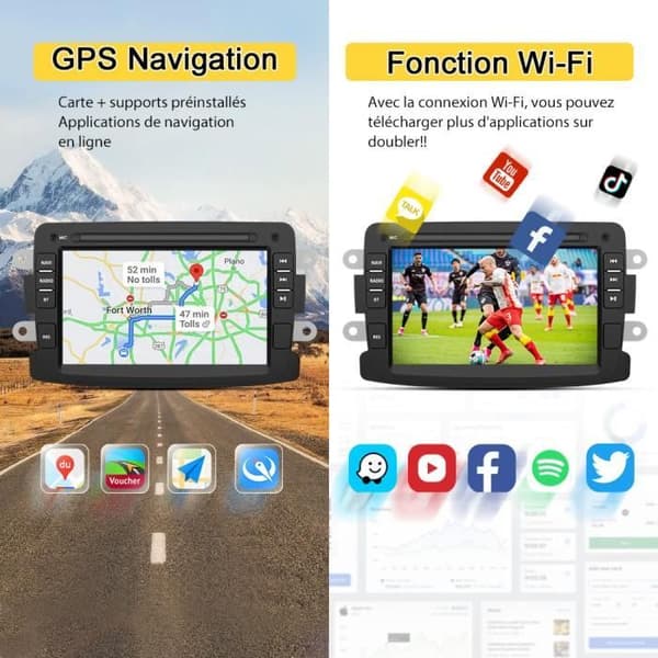 AWESAFE Android 12 bilradio för Renault Dacia Duster Sandero Captur Lodgy Symbol Logan Dokker med 7-tums GPS-skärm
