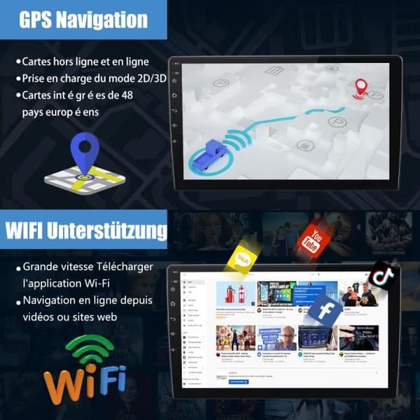 AWESAFE Android 12 bilradio för Mercedes Benz Smart 2011-2015(2GB+32GB)9 tum med Carplay GPS WiFi Bluetooth Android Auto