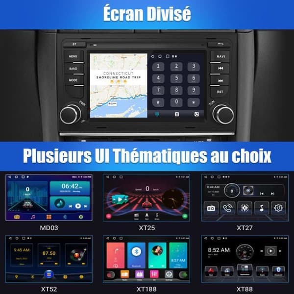 AWESAFE Android 12 bilradio för Audi A4 B6 B7/S4/RS4(2000-2012) 7-tums pekskärm med GPS Android Auto WiFi
