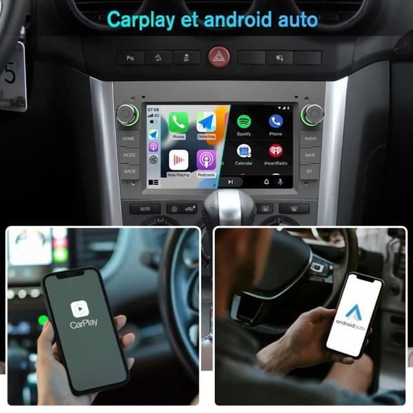 AWESAFE Android 12 bilradio för Opel Corsa Vivaro Antara Vectra Signum Combo Zafira, 7-tumsskärm med Carplay Android Auto[2GB+32GB]