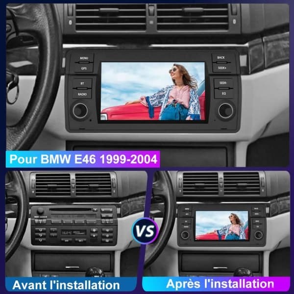 AWESAFE Android 12 bilradio för BMW E46 Rover 75 MG ZT [2GB+32GB] med 7-tums pekskärm GPS Bluetooth WiFi