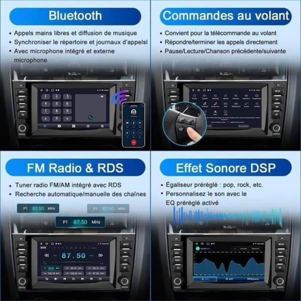 Android 12 bilradio - AWESAFE - Mercedes-Benz Class C/CLC/W203/W209 - 8'' pekskärm - Bluetooth - GPS