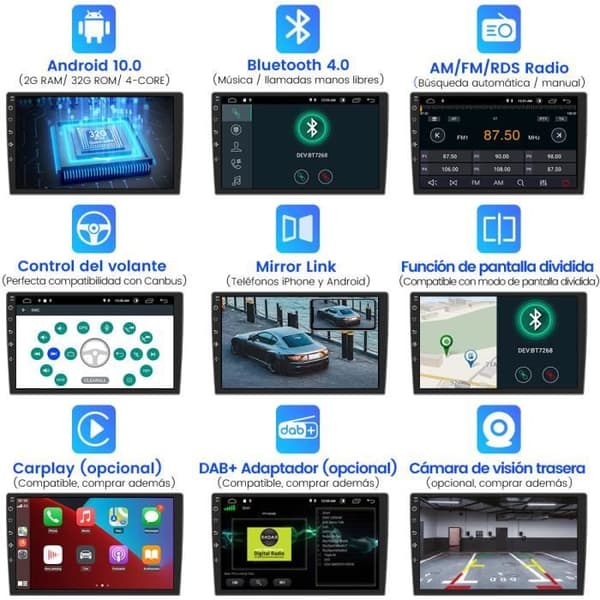 AWESAFE Android 12 bilradio för Toyota Auris 2006-2012 2GB+32GB med Carplay Android Auto GPS Bluetooth FM WiFi