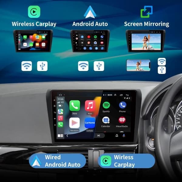 AWESAFE Android 12 bilradio för Mazda 2003-2009 (2GB + 32GB) med Carplay GPS WiFi USB SD Bluetooth Android Auto
