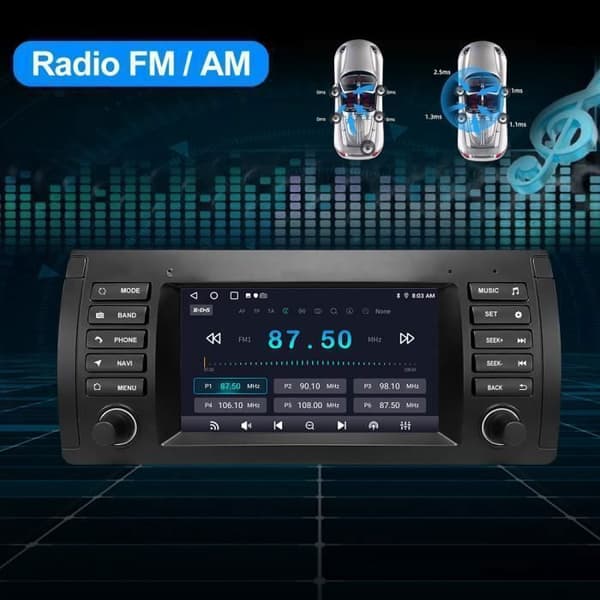 AWESAFE Android 12 bilradio för BMW E39 (1996-2003) med GPS Carplay/Android Auto Bluetooth Mirrorlink WiFi - 2GB+ 32GB