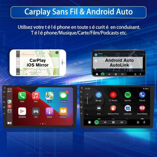 Android 12 bilradio - AWESAFE - BMW X3 E83 2004-2012 - 9 tum - CarPlay - Bluetooth - Double-Din