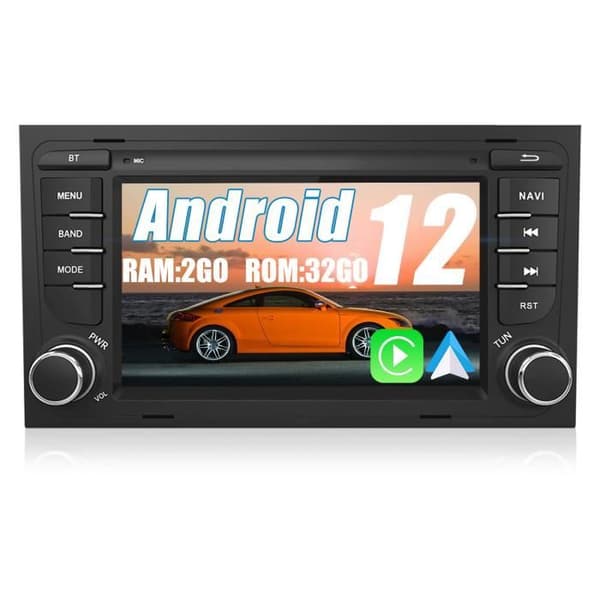 AWESAFE Android 12 bilradio för Audi A4 B6 B7/S4/RS4(2000-2012) med 7-tums pekskärm med GPS Carplay Android Auto WiFi