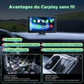 Miniatyrbild 2 av 6: TOGUARD 7-tums Bluetooth-bilradio med CarPlay Android Auto Bluetooth WiFi 5G trådlös FM-sändare