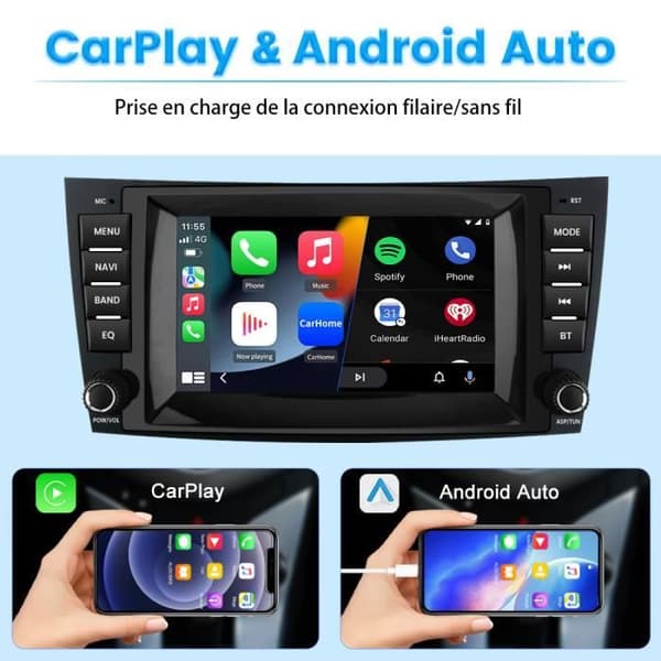 AWESAFE Android 12 bilradio för Mercedes-Benz E-klass W211 GLS-klass W219(2G+32G)9 tum med Carplay AndroidAuto GPS Bluetooth
