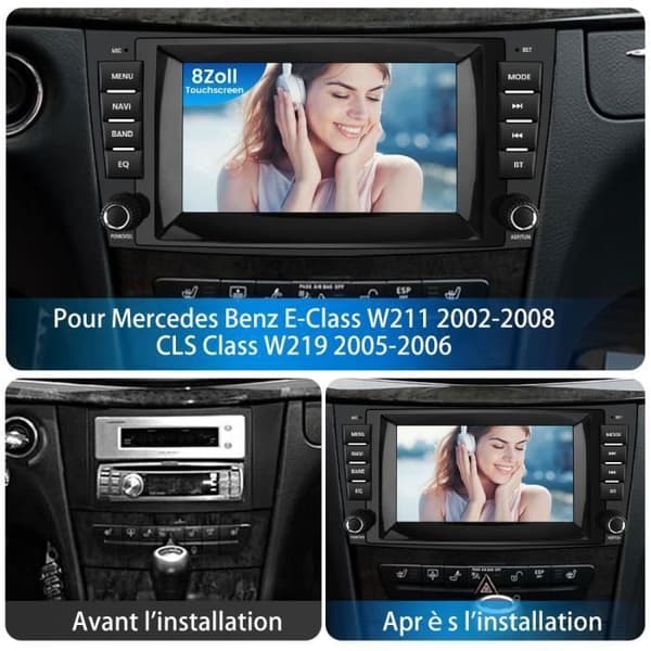 AWESAFE Android 12 bilradio för Mercedes-Benz E-klass W211 GLS-klass W219(2G+32G)9 tum med Carplay AndroidAuto GPS Bluetooth
