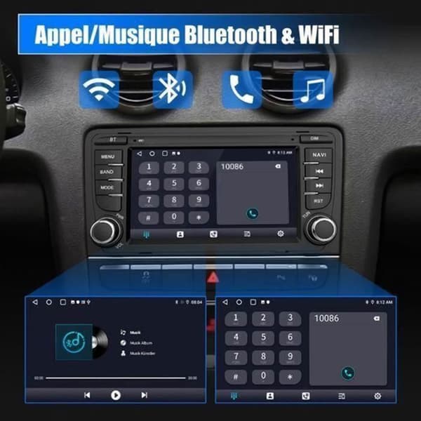 Android 12 bilradio - AWESAFE - Audi A3 8P/S3/RS3/Sportback - 7 tum - Bluetooth - GPS WiFi