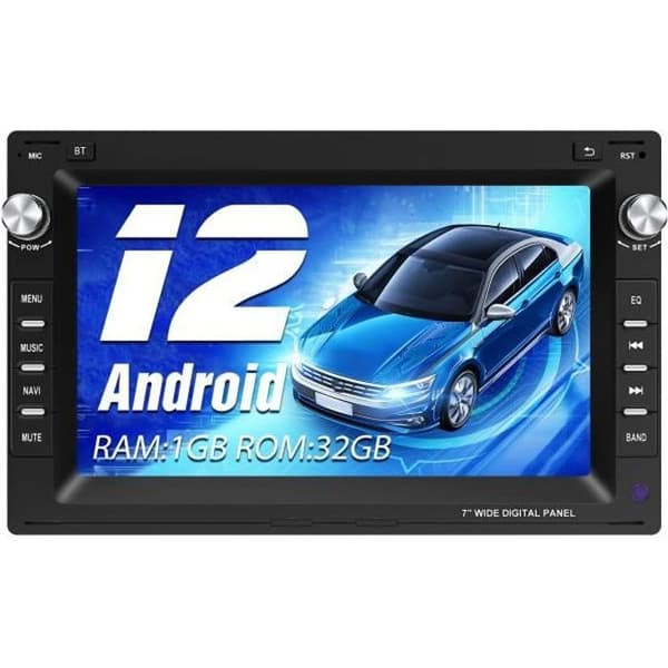 AWESAFE Android 12 bilradio med Carplay, Android Auto, Bluetooth, FM, RDS, 7 tum 1G+32G för VW Passat B5 Golf Polo MK4 T5