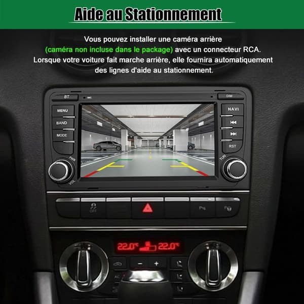 AWESAFE Android 12 bilradio för Audi A3 8P S3 RS3 Sportback [2GB+64GB], 7-tums pekskärm med GPS Carplay Android Auto, Wi-Fi