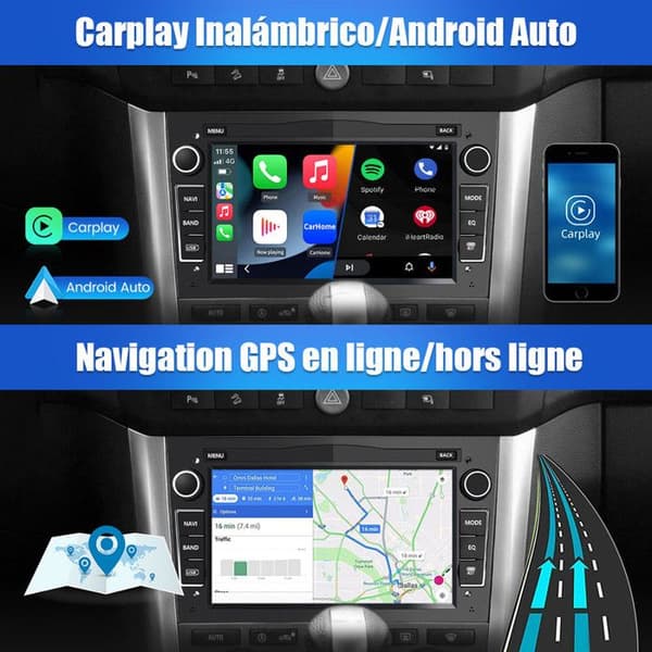 AWESAFE Android 12 bilradio för Opel Corsa Vivaro Antara Vectra Sigum Combo Zafira Astra Meriva, Carplay, 7'' HD Touchscreen GPS