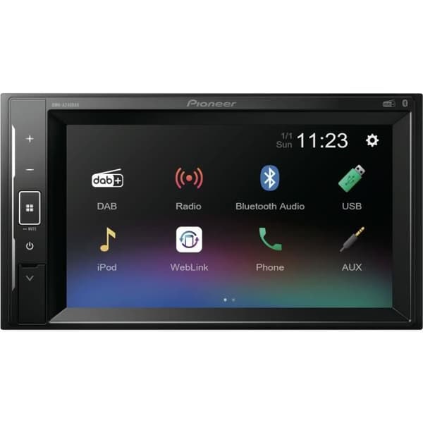Multimedia bilradio - PIONEER - 6,2" skärm - 2DIN - DAB - USB - Ingång förbackkamera