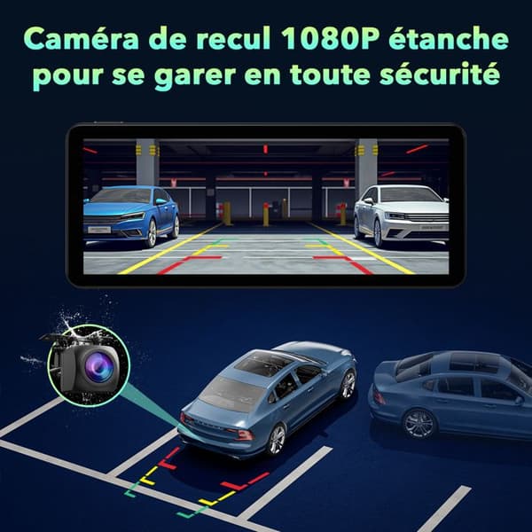 TOGUARD Bilradio 7" trådlös carplay backkamera 1080P Pekskärm Android/iOS röststyrning Multimedia Bluetooth/WIFI/GPS