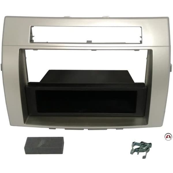 1DIN bilradio fascia - Toyota - Corolla Verso 2 ap05 - Silver - Förvaringsfack - Kompatibel 2005+