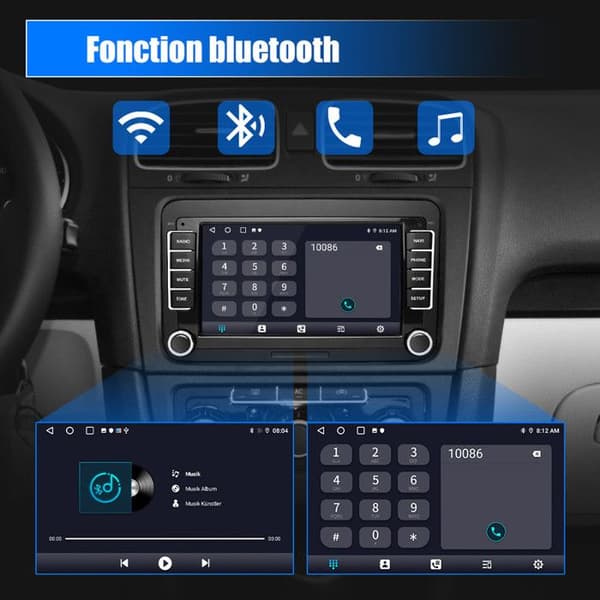 Android bilradio - AWESAFE - Golf 5 6 VW - 7'' pekskärm - Integrerad GPS - Bluetooth 1GB+32GB