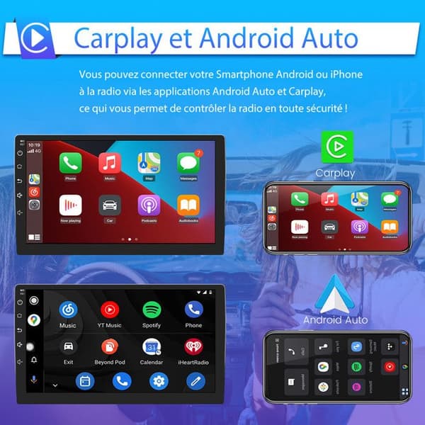 AWESAFE Android 12 bilradio för Seat Altea XL Toledo 9 tum (2GB + 32GB) med Carplay GPS WiFi USB SD Bluetooth Android Auto