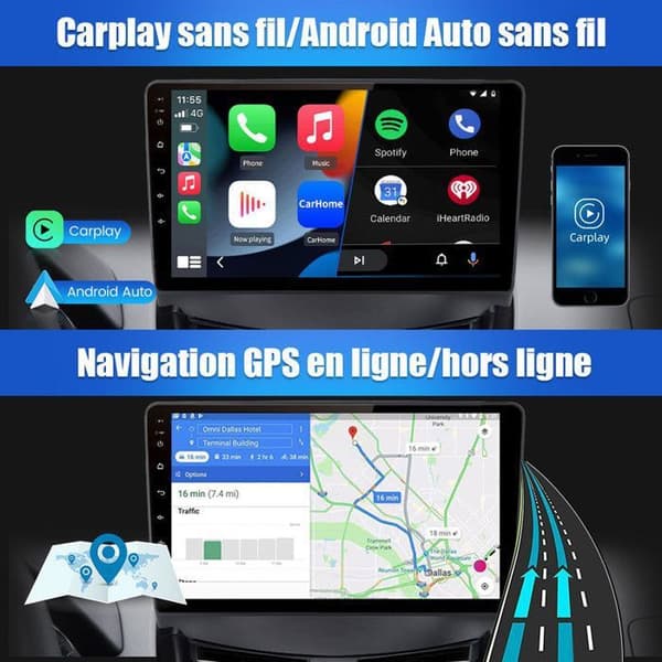 AWESAFE Android 12 bilradio för Citroen C4 2004-2009 med 1GB+32GB 9-tums pekskärm, Carplay GPS WiFi Bluetooth Android Auto