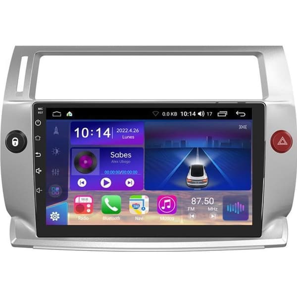 AWESAFE Android 12 bilradio för Citroen C4 2004-2009 med 1GB+32GB 9-tums pekskärm, Carplay GPS WiFi Bluetooth Android Auto