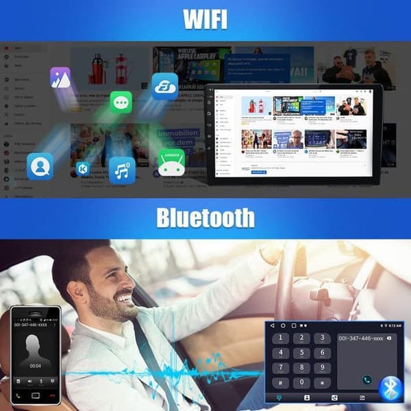 AWESAFE Android 12 bilradio för Renault Clio 4 (2017-2019) med 1GB+32GB 10,1-tumsskärm Carplay Android Auto WiFi Bluetooth GPS SWC