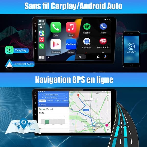 AWESAFE Android 12 bilradio för BMW X3 E83 2004-2012 med 1GB+32GB CarPlay Android Auto 9''-skärm Navi HiFi FM RDS BT RCA WiFi